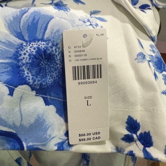 L Maeve Anthropologie Blue Floral Square Neck Peplum Crop Top NWT - Picture 6 of 6